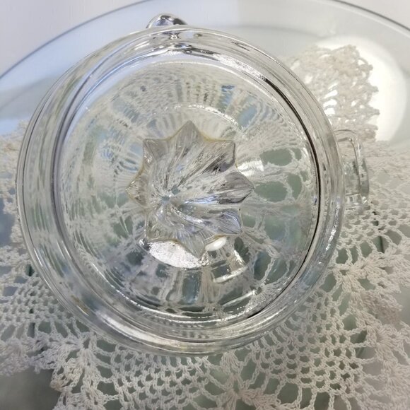 Dominion Small Clear Glass Juicer Reamer Flat Thumb Rest Citrus L14 Vintage - Picture 9 of 13